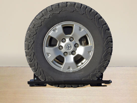 RV Wheel Chock installed on tire